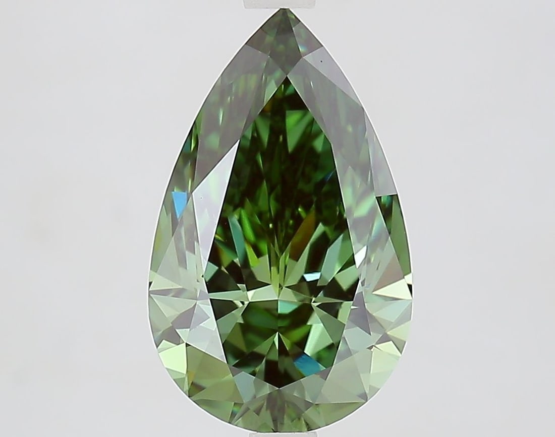 Loose Diamond - PEAR 3.32ct Fancy Vivid Green VS1: Loose Diamond - PEAR 3.32ct Fancy Vivid Green VS1 Source: This is a real non-mined Diamond that has been grown in a lab Shape: PEAR Carats: 3.32 Color: Fancy Vivid Green Certification: IGI Video: