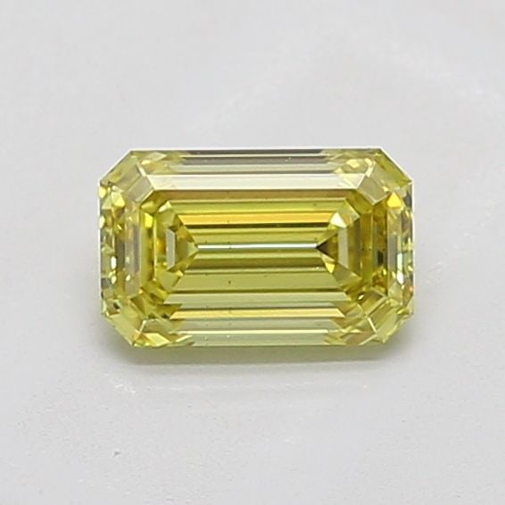 Loose Diamond - EMERALD 0.81ct Fancy Yellow VS2: Loose Diamond - EMERALD 0.81ct Fancy Yellow VS2 Source: This is a real non-mined Diamond that has been grown in a lab Shape: EMERALD Carats: 0.81 Color: Fancy Yellow Certification: NONE Video:
