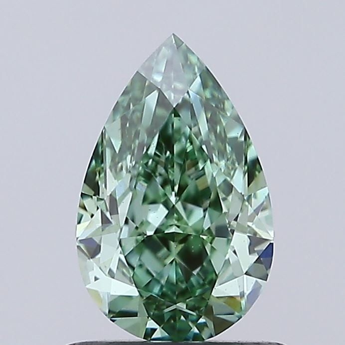 Loose Diamond - PEAR 1.04ct Fancy Vivid Green VVS2: Loose Diamond - PEAR 1.04ct Fancy Vivid Green VVS2 Source: This is a real non-mined Diamond that has been grown in a lab Shape: PEAR Carats: 1.04 Color: Fancy Vivid Green Certification: IGI Video: