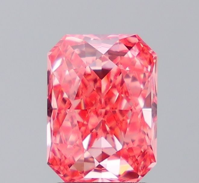 Loose Diamond - RADIANT 2.55ct Fancy Vivid Pink VS1: Loose Diamond - RADIANT 2.55ct Fancy Vivid Pink VS1 Source: This is a real non-mined Diamond that has been grown in a lab Shape: RADIANT Carats: 2.55 Color: Fancy Vivid Pink Certification: IGI Video: