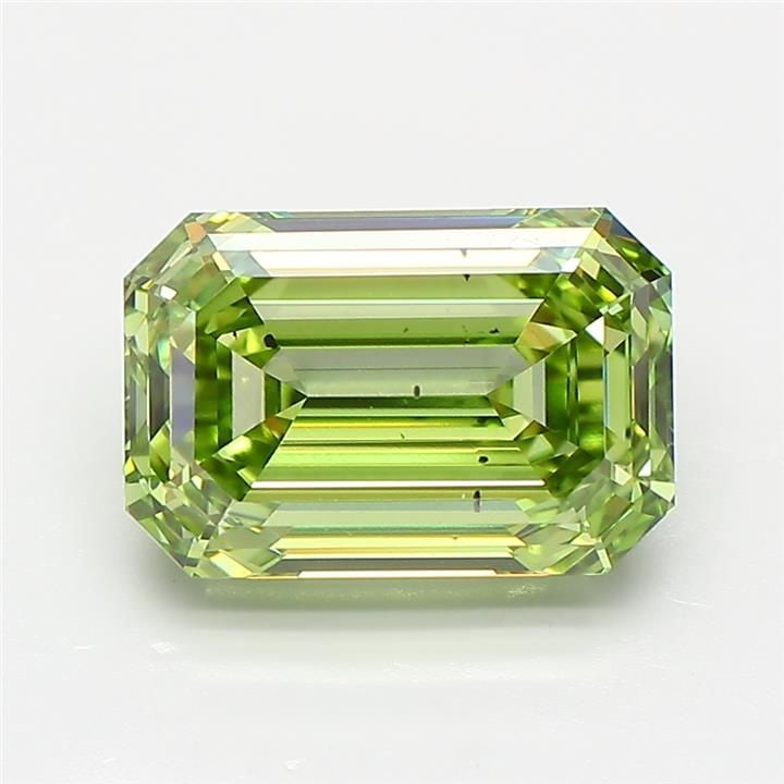 Loose Diamond - EMERALD 3.41ct Fancy Vivid Green SI1: Loose Diamond - EMERALD 3.41ct Fancy Vivid Green SI1 Source: This is a real non-mined Diamond that has been grown in a lab Shape: EMERALD Carats: 3.41 Color: Fancy Vivid Green Certification: IGI Video
