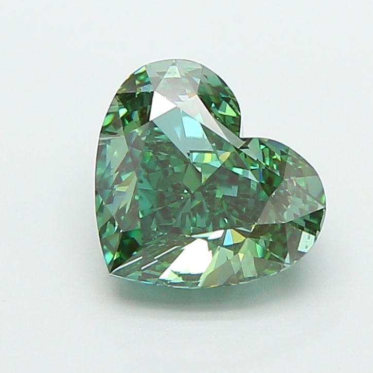 Loose Diamond - HEART 2.07ct Fancy Vivid Green VVS2: Loose Diamond - HEART 2.07ct Fancy Vivid Green VVS2 Source: This is a real non-mined Diamond that has been grown in a lab Shape: HEART Carats: 2.07 Color: Fancy Vivid Green Certification: IGI Video: