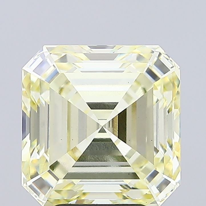 Loose Diamond - ASSCHER 5.05ct Fancy Light Yellow VS1: Loose Diamond - ASSCHER 5.05ct Fancy Light Yellow VS1 Source: This is a real non-mined Diamond that has been grown in a lab Shape: ASSCHER Carats: 5.05 Color: Fancy Light Yellow Certification: IGI The
