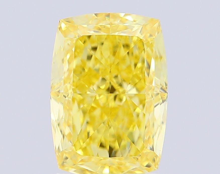 Loose Diamond - CUSHION MODIFIED 2.52ct Fancy Vivid Yellow VVS2: Loose Diamond - CUSHION MODIFIED 2.52ct Fancy Vivid Yellow VVS2 Source: This is a real non-mined Diamond that has been grown in a lab Shape: CUSHION MODIFIED Carats: 2.52 Color: Fancy Vivid Yellow Cer