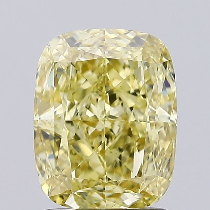 Loose Diamond - CUSHION MODIFIED 1.79ct Fancy Intense Yellow VS2: Loose Diamond - CUSHION MODIFIED 1.79ct Fancy Intense Yellow VS2 Source: This is a real non-mined Diamond that has been grown in a lab Shape: CUSHION MODIFIED Carats: 1.79 Color: Fancy Intense Yellow 