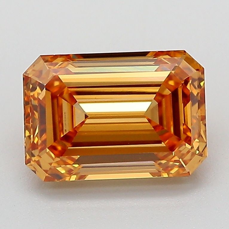 Loose Diamond - EMERALD 2.02ct Fancy Brownish Orange VS1: Loose Diamond - EMERALD 2.02ct Fancy Brownish Orange VS1 Source: This is a real non-mined Diamond that has been grown in a lab Shape: EMERALD Carats: 2.02 Color: Fancy Brownish Orange Certification: I