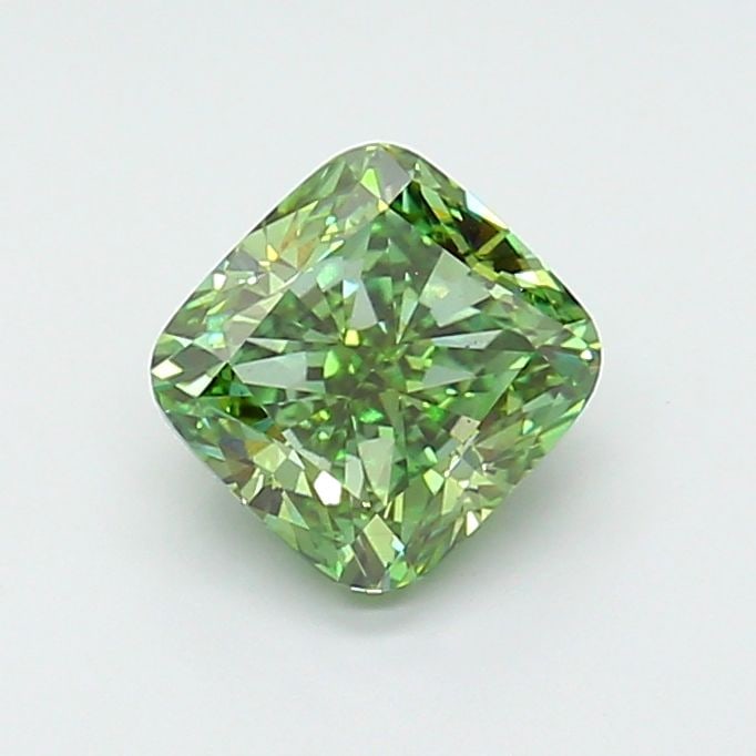 Loose Diamond - CUSHION MODIFIED 2.63ct Fancy Vivid Green VS2: Loose Diamond - CUSHION MODIFIED 2.63ct Fancy Vivid Green VS2 Source: This is a real non-mined Diamond that has been grown in a lab Shape: CUSHION MODIFIED Carats: 2.63 Color: Fancy Vivid Green Certif