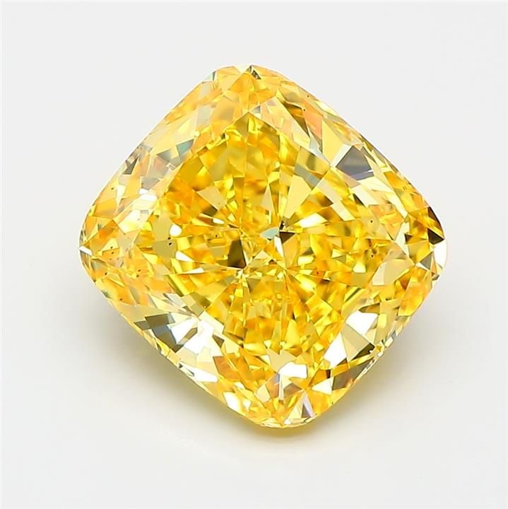 Loose Diamond - CUSHION MODIFIED 4.04ct Fancy Vivid Yellow VS2: Loose Diamond - CUSHION MODIFIED 4.04ct Fancy Vivid Yellow VS2 Source: This is a real non-mined Diamond that has been grown in a lab Shape: CUSHION MODIFIED Carats: 4.04 Color: Fancy Vivid Yellow Cert