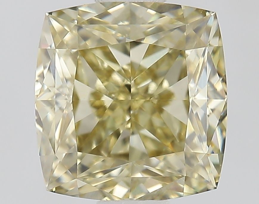 Loose Diamond - CUSHION MODIFIED 1.43ct Fancy Yellow VVS1: Loose Diamond - CUSHION MODIFIED 1.43ct Fancy Yellow VVS1 Source: This is a real non-mined Diamond that has been grown in a lab Shape: CUSHION MODIFIED Carats: 1.43 Color: Fancy Yellow Certification: 