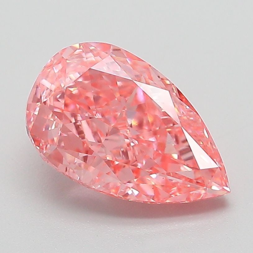 Loose Diamond - PEAR 2.11ct Fancy Vivid Pink VS1: Loose Diamond - PEAR 2.11ct Fancy Vivid Pink VS1 Source: This is a real non-mined Diamond that has been grown in a lab Shape: PEAR Carats: 2.11 Color: Fancy Vivid Pink Certification: IGI The Diamond D