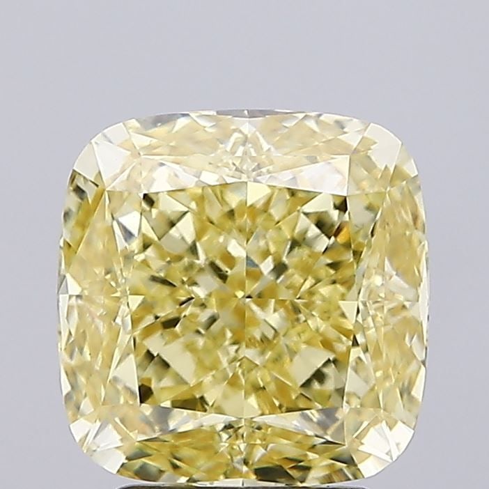 Loose Diamond - CUSHION MODIFIED 3.06ct Fancy Intense Yellow VS1: Loose Diamond - CUSHION MODIFIED 3.06ct Fancy Intense Yellow VS1 Source: This is a real non-mined Diamond that has been grown in a lab Shape: CUSHION MODIFIED Carats: 3.06 Color: Fancy Intense Yellow