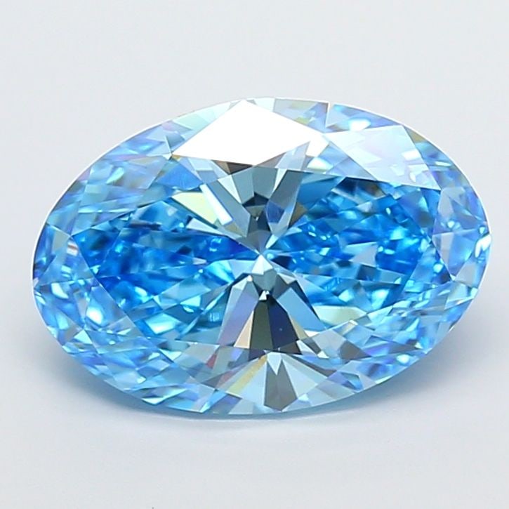 Loose Diamond - OVAL 5.05ct Fancy Vivid Blue VVS2: Loose Diamond - OVAL 5.05ct Fancy Vivid Blue VVS2 Source: This is a real non-mined Diamond that has been grown in a lab Shape: OVAL Carats: 5.05 Color: Fancy Vivid Blue Certification: IGI Video: