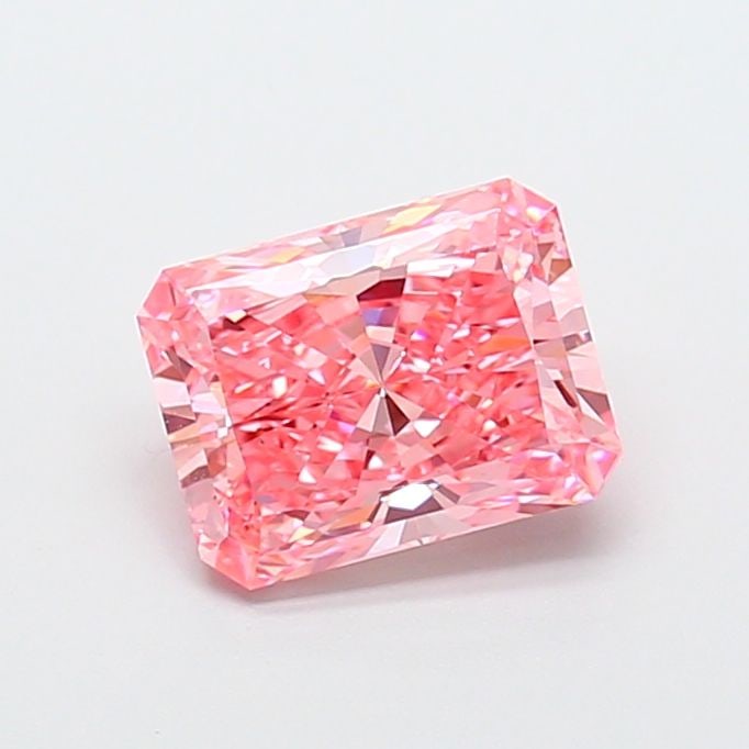 Loose Diamond - RADIANT 2.44ct Fancy Vivid Pink VVS2: Loose Diamond - RADIANT 2.44ct Fancy Vivid Pink VVS2 Source: This is a real non-mined Diamond that has been grown in a lab Shape: RADIANT Carats: 2.44 Color: Fancy Vivid Pink Certification: IGI Video: