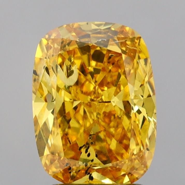 Loose Diamond - CUSHION MODIFIED 1.82ct Fancy Vivid Yellow I1: Loose Diamond - CUSHION MODIFIED 1.82ct Fancy Vivid Yellow I1 Source: This is a real non-mined Diamond that has been grown in a lab Shape: CUSHION MODIFIED Carats: 1.82 Color: Fancy Vivid Yellow Certi
