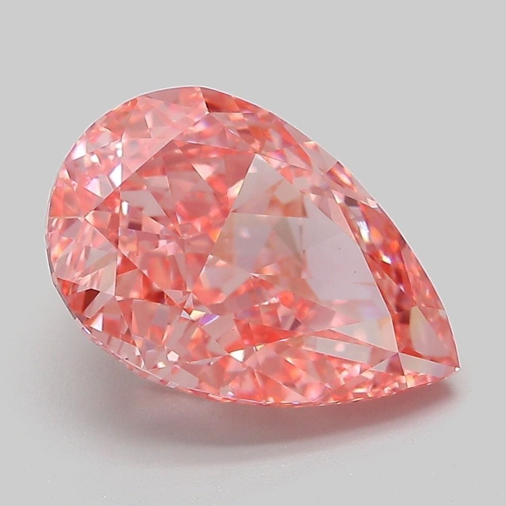 Loose Diamond - PEAR 4.09ct Fancy Vivid Pink VVS2: Loose Diamond - PEAR 4.09ct Fancy Vivid Pink VVS2 Source: This is a real non-mined Diamond that has been grown in a lab Shape: PEAR Carats: 4.09 Color: Fancy Vivid Pink Certification: IGI The Diamond