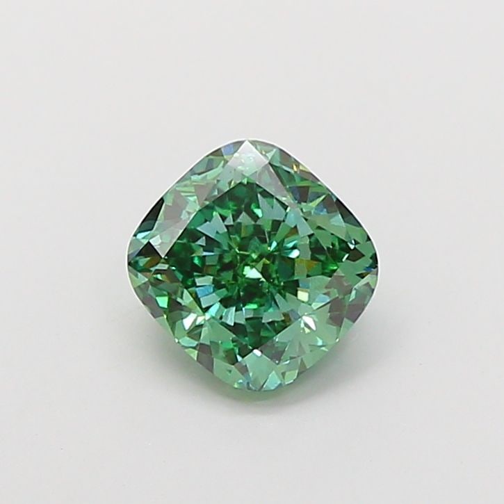 Loose Diamond - CUSHION MODIFIED 2.01ct Fancy Vivid Green VVS2: Loose Diamond - CUSHION MODIFIED 2.01ct Fancy Vivid Green VVS2 Source: This is a real non-mined Diamond that has been grown in a lab Shape: CUSHION MODIFIED Carats: 2.01 Color: Fancy Vivid Green