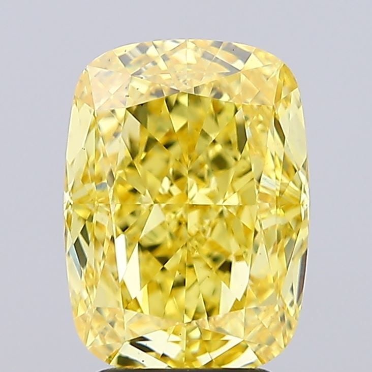 Loose Diamond - CUSHION MODIFIED 4.01ct Fancy Vivid Yellow VS1: Loose Diamond - CUSHION MODIFIED 4.01ct Fancy Vivid Yellow VS1 Source: This is a real non-mined Diamond that has been grown in a lab Shape: CUSHION MODIFIED Carats: 4.01 Color: Fancy Vivid Yellow Cert
