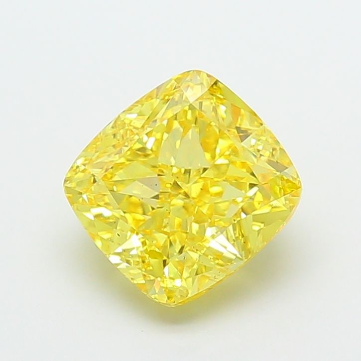 Loose Diamond - CUSHION MODIFIED 4.02ct Fancy Vivid Yellow VS2: Loose Diamond - CUSHION MODIFIED 4.02ct Fancy Vivid Yellow VS2 Source: This is a real non-mined Diamond that has been grown in a lab Shape: CUSHION MODIFIED Carats: 4.02 Color: Fancy Vivid Yellow Cert