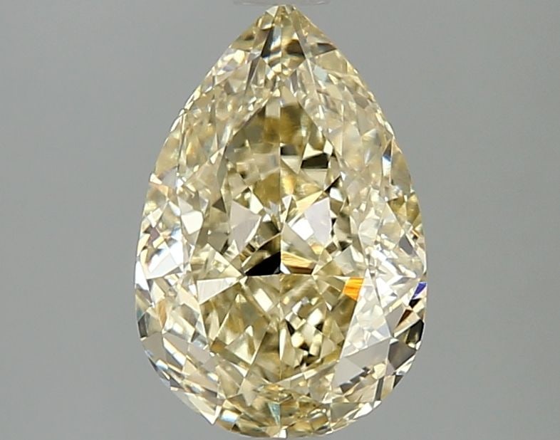Loose Diamond - PEAR 2.09ct Fancy Light Yellow VS1: Loose Diamond - PEAR 2.09ct Fancy Light Yellow VS1 Source: This is a real non-mined Diamond that has been grown in a lab Shape: PEAR Carats: 2.09 Color: Fancy Light Yellow Certification: IGI Video: