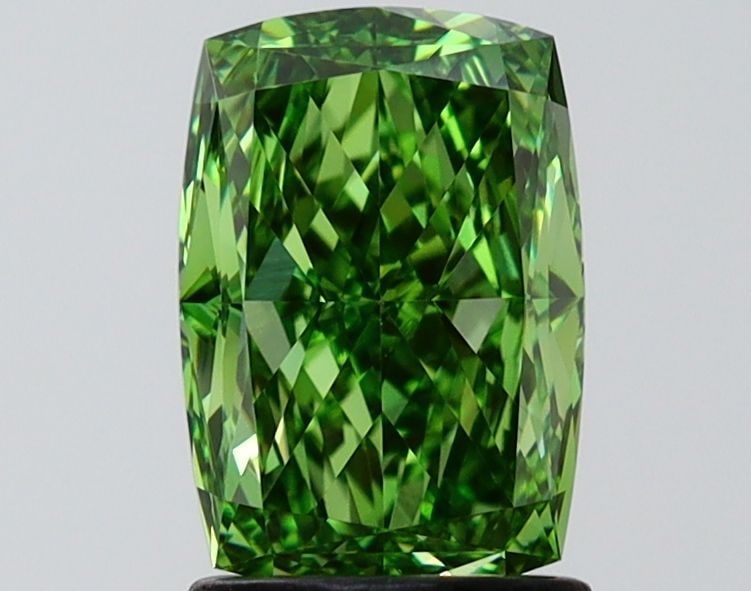 Loose Diamond - CUSHION MODIFIED 2.02ct Fancy Vivid Green VVS2: Loose Diamond - CUSHION MODIFIED 2.02ct Fancy Vivid Green VVS2 Source: This is a real non-mined Diamond that has been grown in a lab Shape: CUSHION MODIFIED Carats: 2.02 Color: Fancy Vivid Green Certi