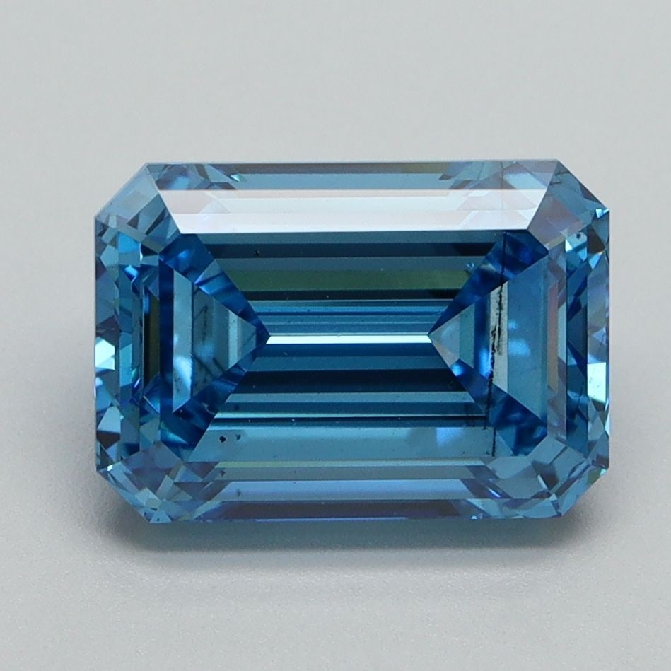 Loose Diamond - EMERALD 3.09ct Fancy Vivid Blue SI1: Loose Diamond - EMERALD 3.09ct Fancy Vivid Blue SI1 Source: This is a real non-mined Diamond that has been grown in a lab Shape: EMERALD Carats: 3.09 Color: Fancy Vivid Blue Certification: IGI Video: