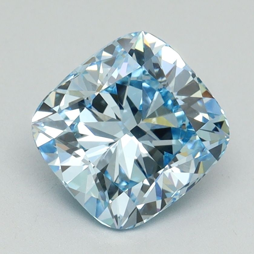 Loose Diamond - CUSHION BRILLIANT 2.06ct Fancy Vivid Blue VVS2: Loose Diamond - CUSHION BRILLIANT 2.06ct Fancy Vivid Blue VVS2 Source: This is a real non-mined Diamond that has been grown in a lab Shape: CUSHION BRILLIANT Carats: 2.06 Color: Fancy Vivid Blue Certi