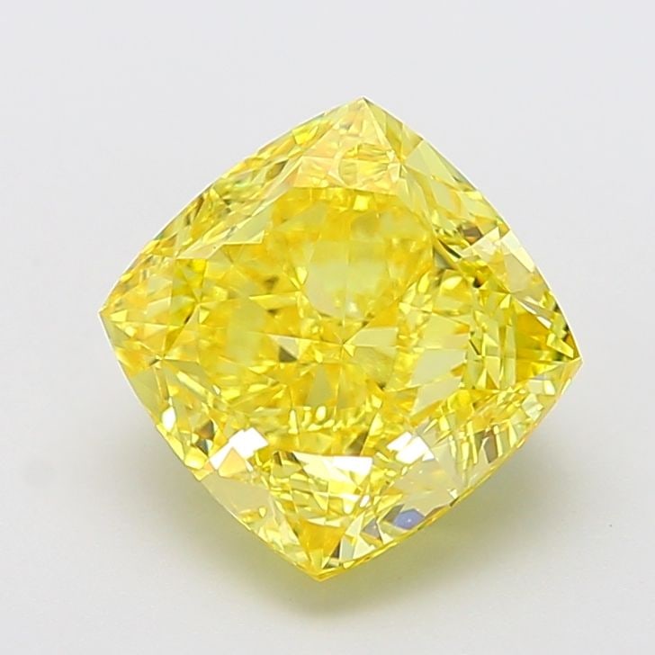 Loose Diamond - CUSHION MODIFIED 5.21ct Fancy Intense Yellow VS1: Loose Diamond - CUSHION MODIFIED 5.21ct Fancy Intense Yellow VS1 Source: This is a real non-mined Diamond that has been grown in a lab Shape: CUSHION MODIFIED Carats: 5.21 Color: Fancy Intense Yellow 