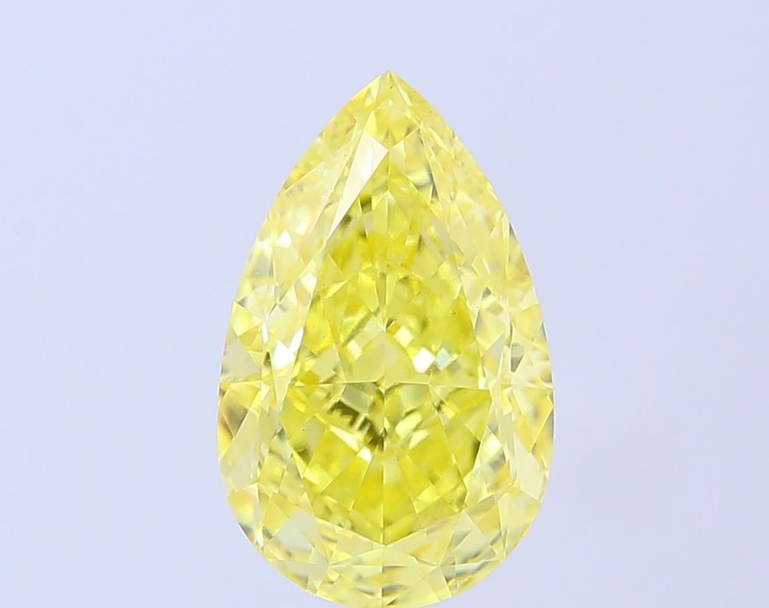 Loose Diamond - PEAR 5.05ct Fancy Intense Yellow VS1: Loose Diamond - PEAR 5.05ct Fancy Intense Yellow VS1 Source: This is a real non-mined Diamond that has been grown in a lab Shape: PEAR Carats: 5.05 Color: Fancy Intense Yellow Certification: IGI The D