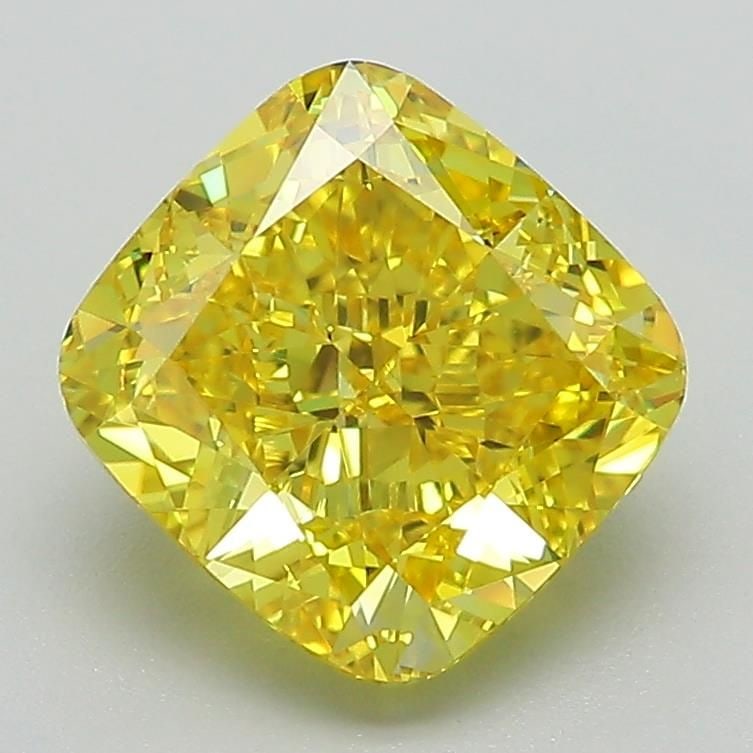 Loose Diamond - CUSHION MODIFIED 2.62ct Fancy Vivid Yellow VS1: Loose Diamond - CUSHION MODIFIED 2.62ct Fancy Vivid Yellow VS1 Source: This is a real non-mined Diamond that has been grown in a lab Shape: CUSHION MODIFIED Carats: 2.62 Color: Fancy Vivid Yellow Cert