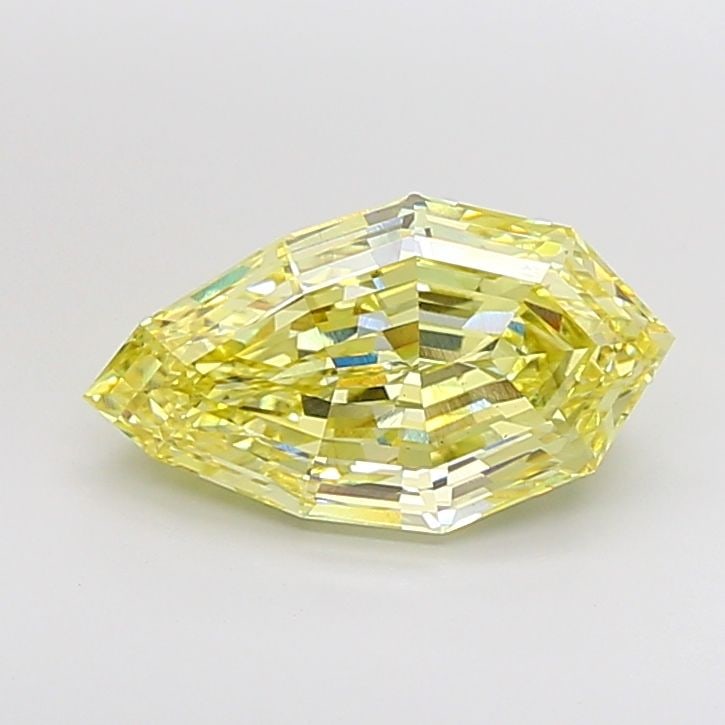 Loose Diamond - PEAR 5.04ct Fancy Intense Yellow VS1: Loose Diamond - PEAR 5.04ct Fancy Intense Yellow VS1 Source: This is a real non-mined Diamond that has been grown in a lab Shape: PEAR Carats: 5.04 Color: Fancy Intense Yellow Certification: IGI The D