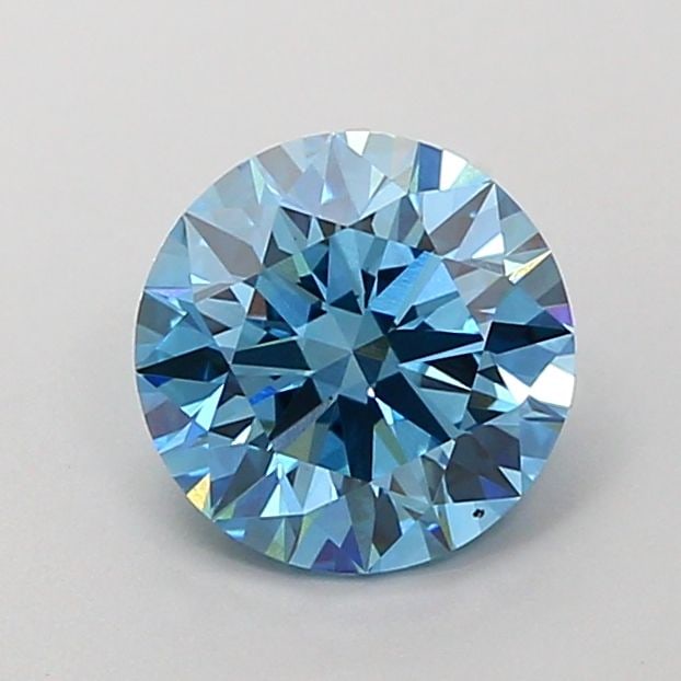Ideal Loose Diamond - ROUND 1.57ct Fancy Vivid Blue VVS2: Ideal Loose Diamond - ROUND 1.57ct Fancy Vivid Blue VVS2 Source: This is a real non-mined Diamond that has been grown in a lab Shape: ROUND Carats: 1.57 Color: Fancy Vivid Blue Certification: IGI Vide