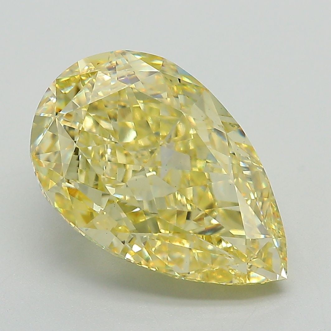 Loose Diamond - PEAR 5.5ct Fancy Intense Yellow VS1: Loose Diamond - PEAR 5.5ct Fancy Intense Yellow VS1 Source: This is a real non-mined Diamond that has been grown in a lab Shape: PEAR Carats: 5.5 Color: Fancy Intense Yellow Certification: IGI Video: