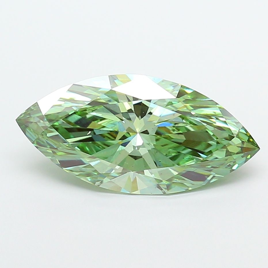 Loose Diamond - MARQUISE 5.06ct Fancy Vivid Green VS2: Loose Diamond - MARQUISE 5.06ct Fancy Vivid Green VS2 Source: This is a real non-mined Diamond that has been grown in a lab Shape: MARQUISE Carats: 5.06 Color: Fancy Vivid Green Certification: IGI Vid