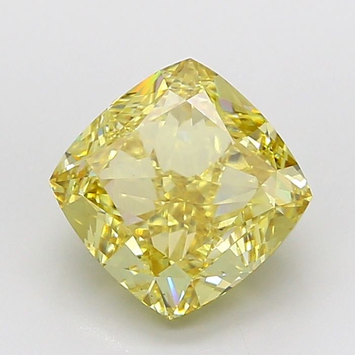 Loose Diamond - CUSHION MODIFIED 5.04ct Fancy Intense Yellow VS1: Loose Diamond - CUSHION MODIFIED 5.04ct Fancy Intense Yellow VS1 Source: This is a real non-mined Diamond that has been grown in a lab Shape: CUSHION MODIFIED Carats: 5.04 Color: Fancy Intense Yellow 