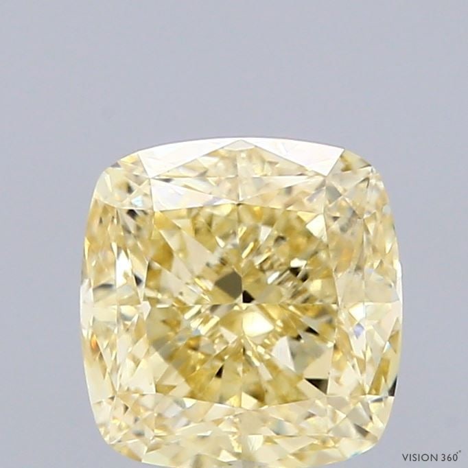 Loose Diamond - CUSHION MODIFIED 2.31ct Fancy Yellow VS1: Loose Diamond - CUSHION MODIFIED 2.31ct Fancy Yellow VS1 Source: This is a real non-mined Diamond that has been grown in a lab Shape: CUSHION MODIFIED Carats: 2.31 Color: Fancy Yellow Certification: I