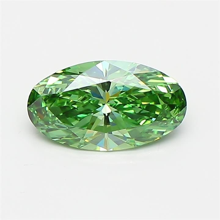 Loose Diamond - OVAL 0.81ct Fancy Vivid Green VVS2: Loose Diamond - OVAL 0.81ct Fancy Vivid Green VVS2 Source: This is a real non-mined Diamond that has been grown in a lab Shape: OVAL Carats: 0.81 Color: Fancy Vivid Green Certification: IGI Video: