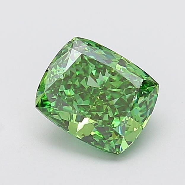 Loose Diamond - CUSHION MODIFIED 2.1ct Fancy Vivid Green VS2: Loose Diamond - CUSHION MODIFIED 2.1ct Fancy Vivid Green VS2 Source: This is a real non-mined Diamond that has been grown in a lab Shape: CUSHION MODIFIED Carats: 2.1 Color: Fancy Vivid Green Certific