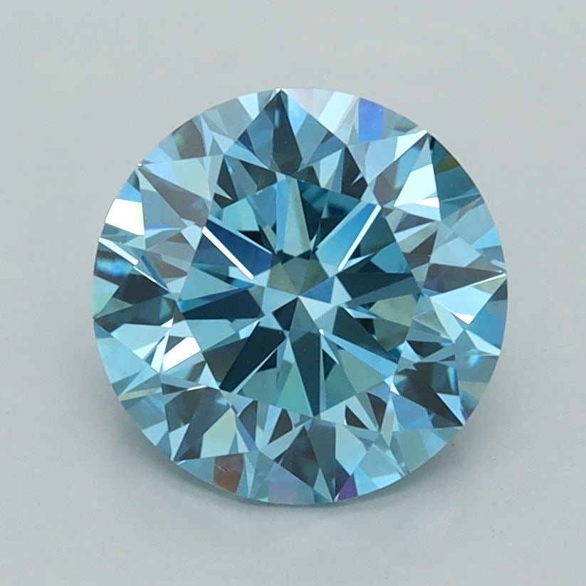 Ideal Loose Diamond - ROUND 2.01ct Fancy Vivid Blue VVS2: Ideal Loose Diamond - ROUND 2.01ct Fancy Vivid Blue VVS2 Source: This is a real non-mined Diamond that has been grown in a lab Shape: ROUND Carats: 2.01 Color: Fancy Vivid Blue Certification: IGI Vide
