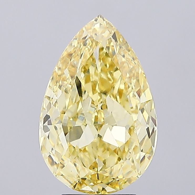 Loose Diamond - PEAR 5.22ct Fancy Intense Yellow VS1: Loose Diamond - PEAR 5.22ct Fancy Intense Yellow VS1 Source: This is a real non-mined Diamond that has been grown in a lab Shape: PEAR Carats: 5.22 Color: Fancy Intense Yellow Certification: IGI The D