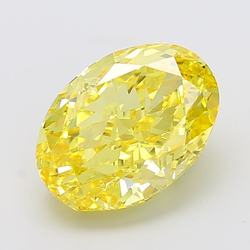 Loose Diamond - OVAL 8.53ct Fancy Vivid Yellow VS1: Loose Diamond - OVAL 8.53ct Fancy Vivid Yellow VS1 Source: This is a real non-mined Diamond that has been grown in a lab Shape: OVAL Carats: 8.53 Color: Fancy Vivid Yellow Certification: IGI Video: