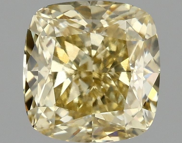 Loose Diamond - CUSHION MODIFIED 2.01ct Fancy Yellow VS1: Loose Diamond - CUSHION MODIFIED 2.01ct Fancy Yellow VS1 Source: This is a real non-mined Diamond that has been grown in a lab Shape: CUSHION MODIFIED Carats: 2.01 Color: Fancy Yellow Certification: I