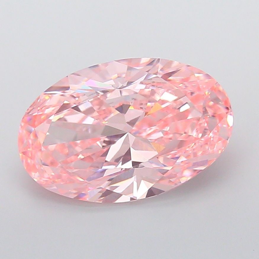 Loose Diamond - OVAL 8.05ct Fancy Vivid Pink VVS2: Loose Diamond - OVAL 8.05ct Fancy Vivid Pink VVS2 Source: This is a real non-mined Diamond that has been grown in a lab Shape: OVAL Carats: 8.05 Color: Fancy Vivid Pink Certification: IGI Video: