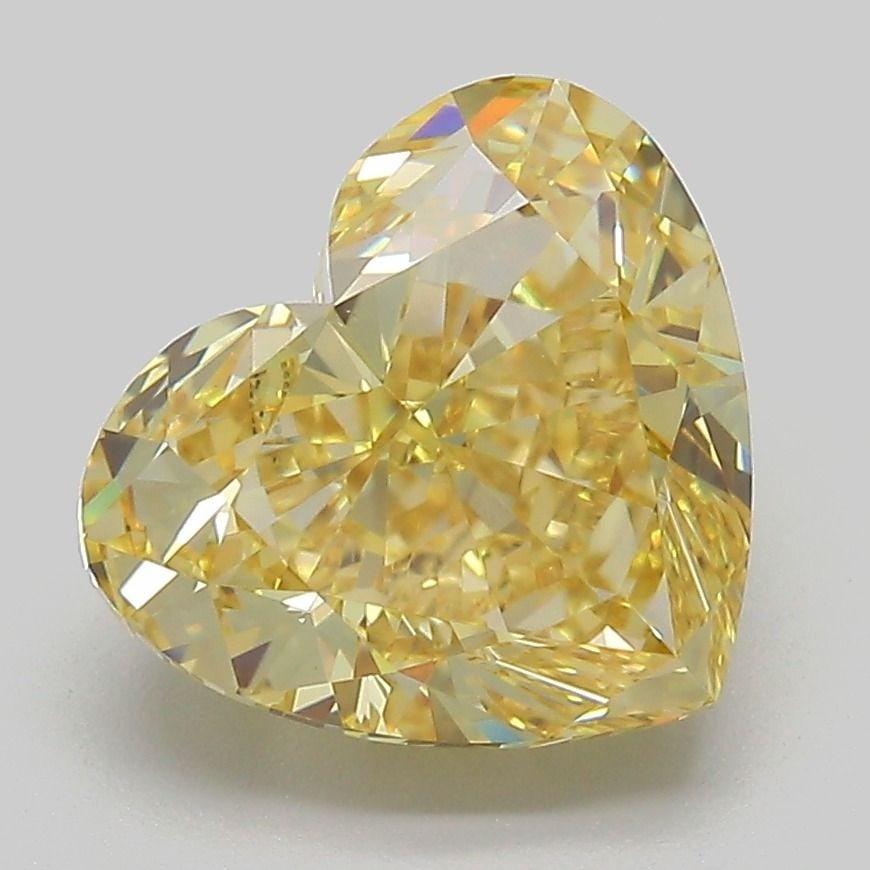 Loose Diamond - HEART 4.1ct Fancy Intense Yellow VS1: Loose Diamond - HEART 4.1ct Fancy Intense Yellow VS1 Source: This is a real non-mined Diamond that has been grown in a lab Shape: HEART Carats: 4.1 Color: Fancy Intense Yellow Certification: IGI Video