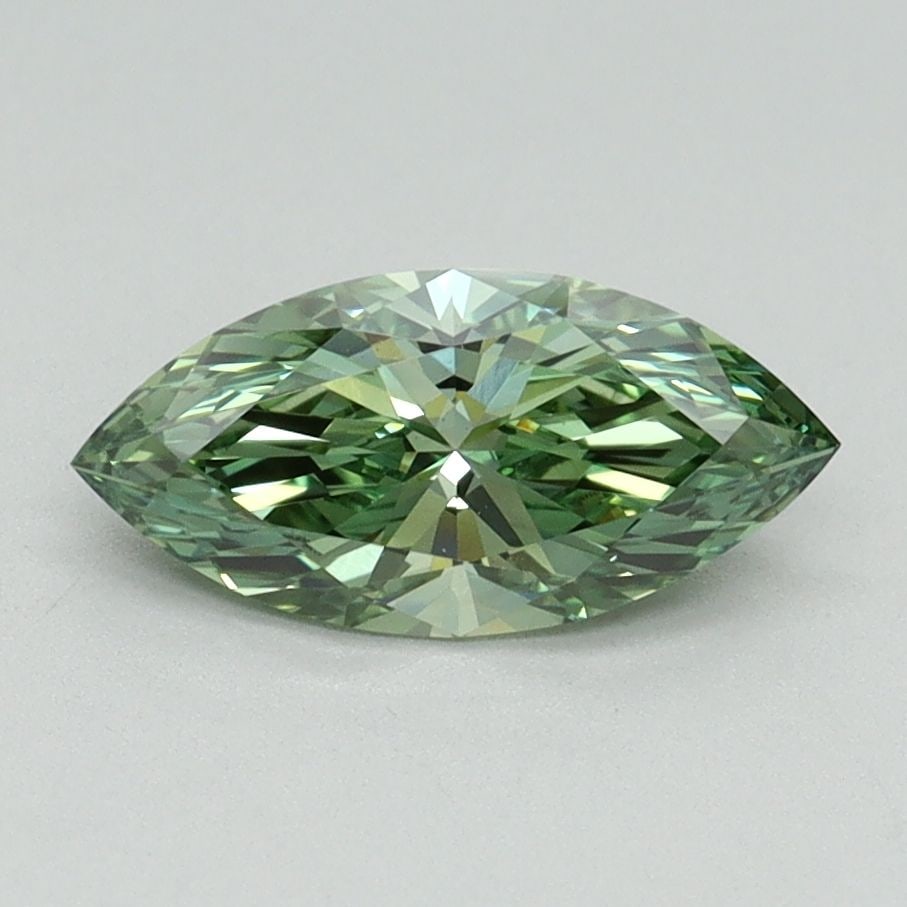 Loose Diamond - MARQUISE 0.87ct Fancy Vivid Green VS1: Loose Diamond - MARQUISE 0.87ct Fancy Vivid Green VS1 Source: This is a real non-mined Diamond that has been grown in a lab Shape: MARQUISE Carats: 0.87 Color: Fancy Vivid Green Certification: IGI