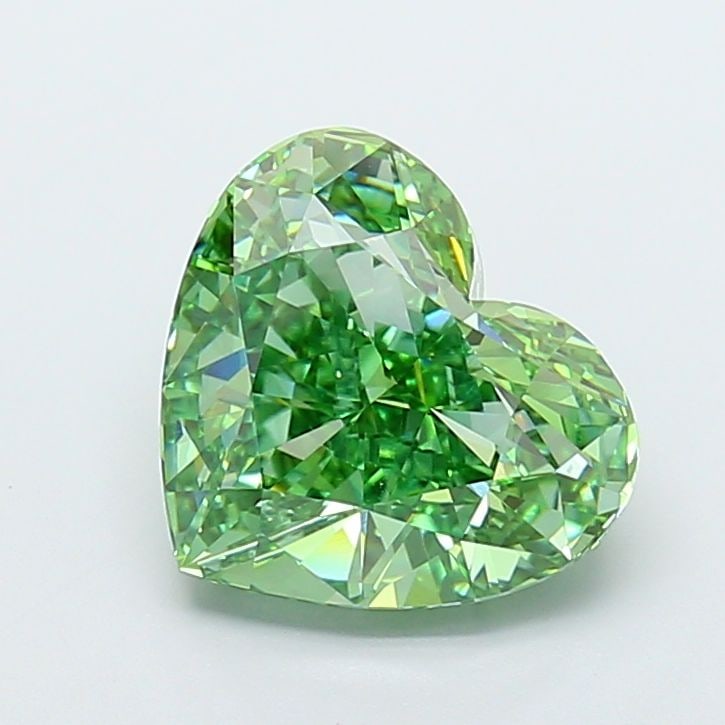 Loose Diamond - HEART 6.03ct Fancy Vivid Green VVS2: Loose Diamond - HEART 6.03ct Fancy Vivid Green VVS2 Source: This is a real non-mined Diamond that has been grown in a lab Shape: HEART Carats: 6.03 Color: Fancy Vivid Green Certification: IGI Video: