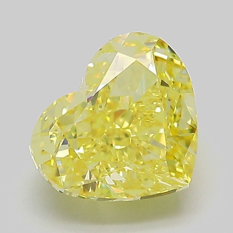 Loose Diamond - HEART 2.56ct Fancy Vivid Yellow VS1: Loose Diamond - HEART 2.56ct Fancy Vivid Yellow VS1 Source: This is a real non-mined Diamond that has been grown in a lab Shape: HEART Carats: 2.56 Color: Fancy Vivid Yellow Certification: IGI Video: