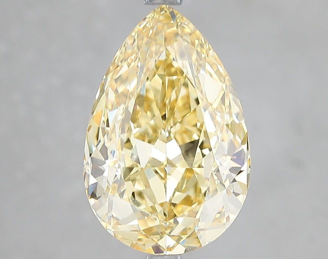 Loose Diamond - PEAR 5.11ct Fancy Intense Yellow VS1: Loose Diamond - PEAR 5.11ct Fancy Intense Yellow VS1 Source: This is a real non-mined Diamond that has been grown in a lab Shape: PEAR Carats: 5.11 Color: Fancy Intense Yellow Certification: IGI