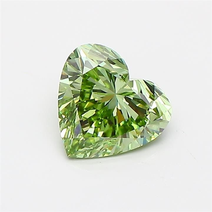 Loose Diamond - HEART 0.94ct Fancy Vivid Green VVS2: Loose Diamond - HEART 0.94ct Fancy Vivid Green VVS2 Source: This is a real non-mined Diamond that has been grown in a lab Shape: HEART Carats: 0.94 Color: Fancy Vivid Green Certification: IGI Video: