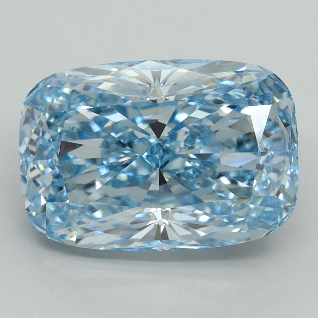Loose Diamond - CUSHION BRILLIANT 5.04ct Fancy Vivid Blue VS1: Loose Diamond - CUSHION BRILLIANT 5.04ct Fancy Vivid Blue VS1 Source: This is a real non-mined Diamond that has been grown in a lab Shape: CUSHION BRILLIANT Carats: 5.04 Color: Fancy Vivid Blue Certif