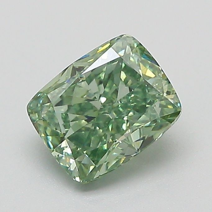 Loose Diamond - CUSHION MODIFIED 1.07ct Fancy Vivid Green VS1: Loose Diamond - CUSHION MODIFIED 1.07ct Fancy Vivid Green VS1 Source: This is a real non-mined Diamond that has been grown in a lab Shape: CUSHION MODIFIED Carats: 1.07 Color: Fancy Vivid Green Certif